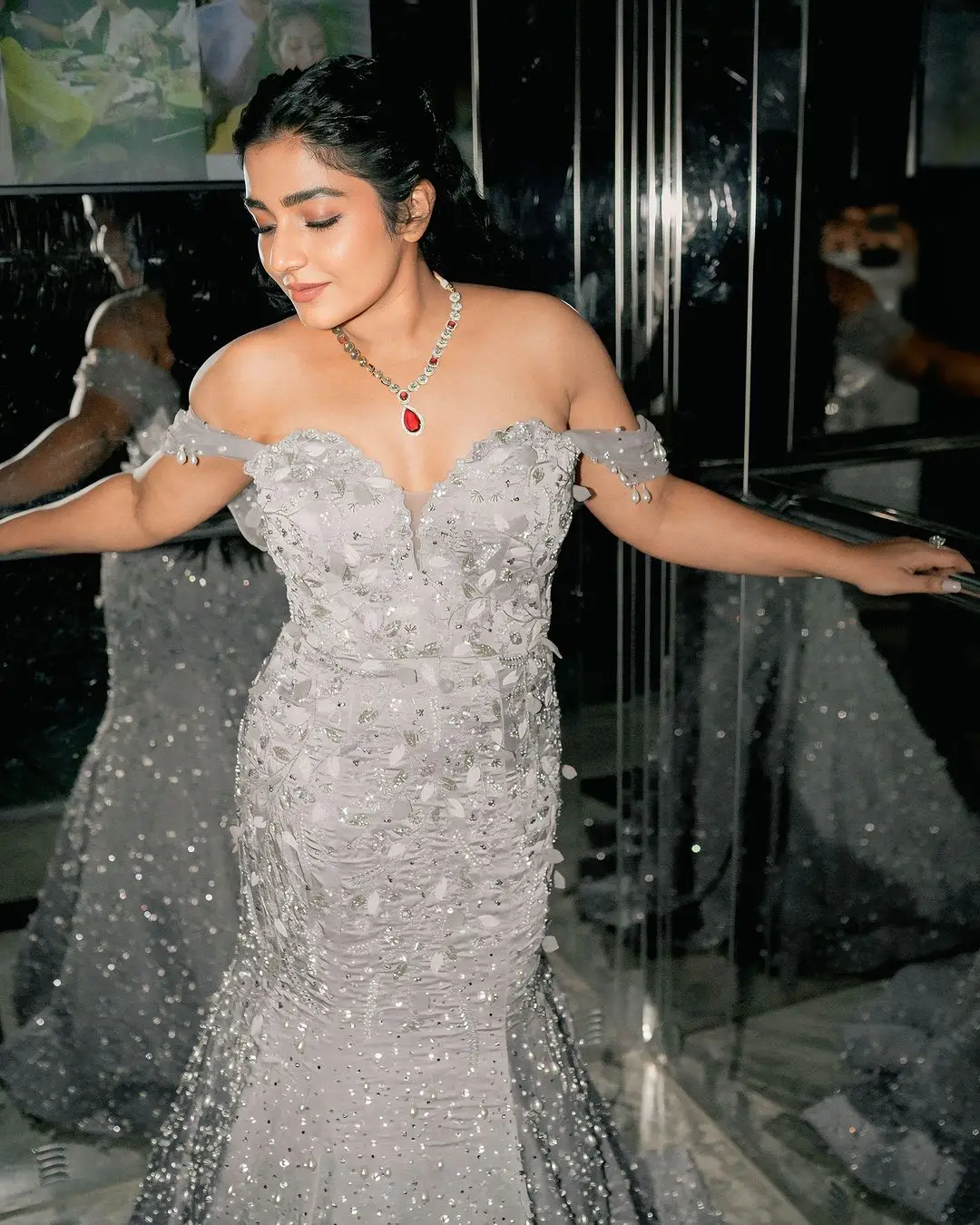 Malayalam Actress Rajisha Vijayan in White Gown